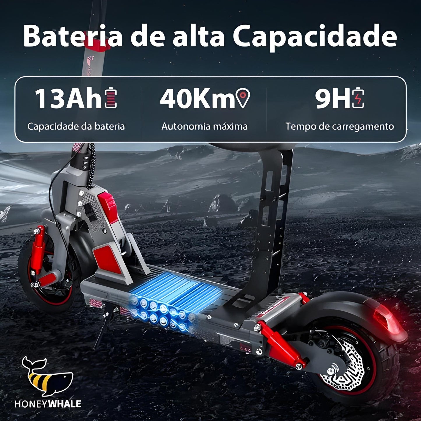 Honey Whale C1 - 980w Patinete Elétrico Scooter 40km 45 Km/h