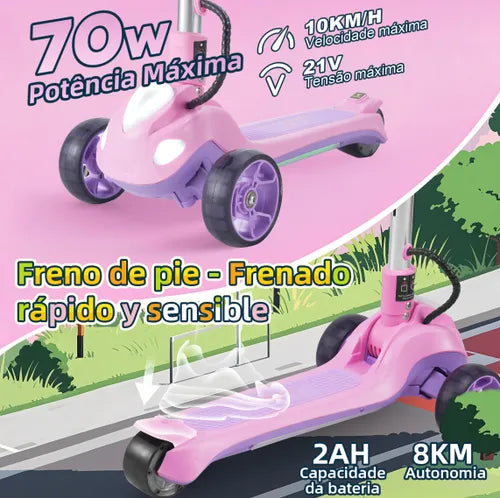 Honey Whale Rm2 Pro - Patinete Elétrico Infantil, 70w-10km/h-8km