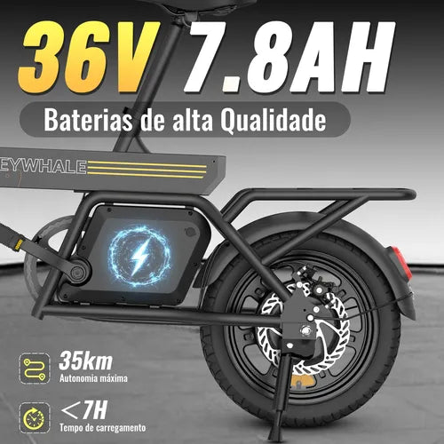 Honey Whale B20 Bicicleta Elétrica Adulto 440w 35km 25km/h