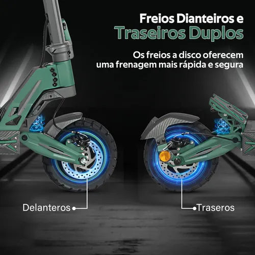 Honey Whale G2 PRO Patinete Elétrico Adulto, Scooter Eletrica Adulto com Motor de 1200W, 50km de Autonomia, 50KM/H Velocidade máxima, Honey Whale Patinete Juvenil Dobrável com Pneu a Vácuo