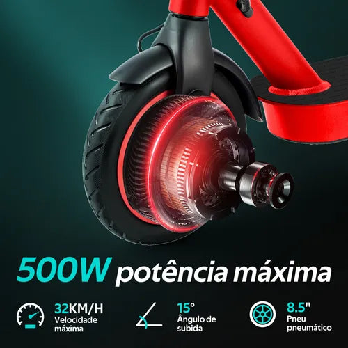 Honey Whale M2 Pro - vermelho - Patinete Elétrico Scooter 32km/h 500w 22km