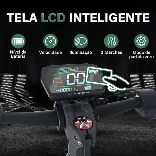 Honey Whale G2 PRO Patinete Elétrico Adulto, Scooter Eletrica Adulto com Motor de 1200W, 50km de Autonomia, 50KM/H Velocidade máxima, Honey Whale Patinete Juvenil Dobrável com Pneu a Vácuo