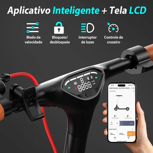 Honey Whale E9t - Patinete Elétrico Scooter 500w 32km/h 22km