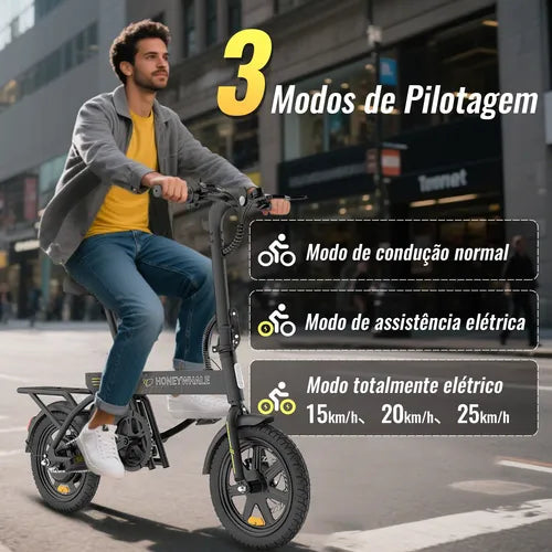 Honey Whale B20 Bicicleta Elétrica Adulto 440w 35km 25km/h