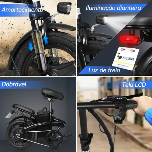 Honey Whale S6-s Bicicleta Elétrica 750w 40km 35km/h