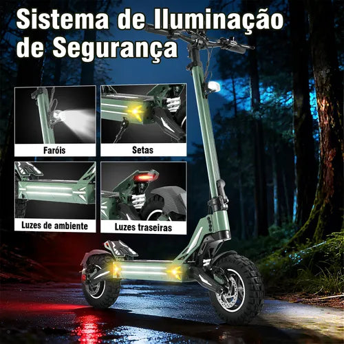 Honeywhale G3 Pro Verde - Patinete Elétrico Scooter 1640w 56km