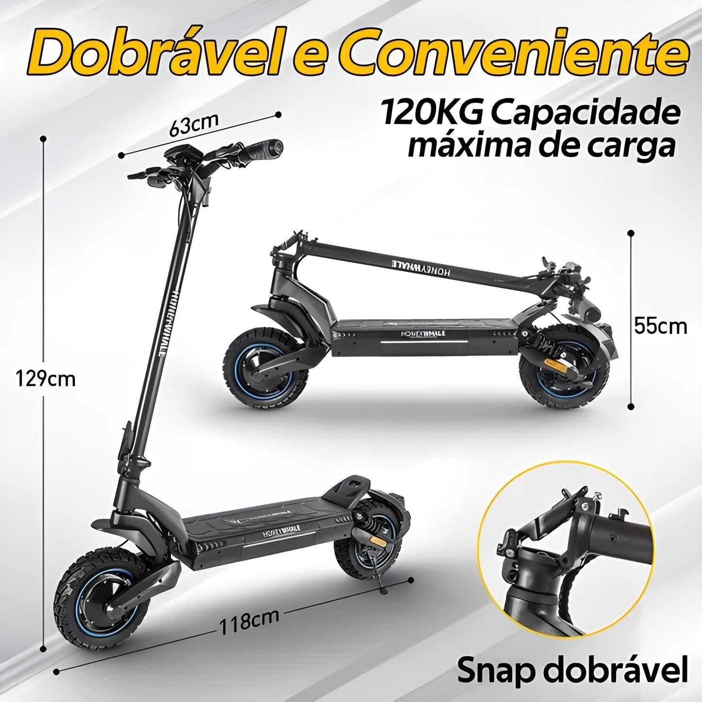 Honey Whale T5 Doble - 750w*2 Patinete Elétrico Scooter 60km/h