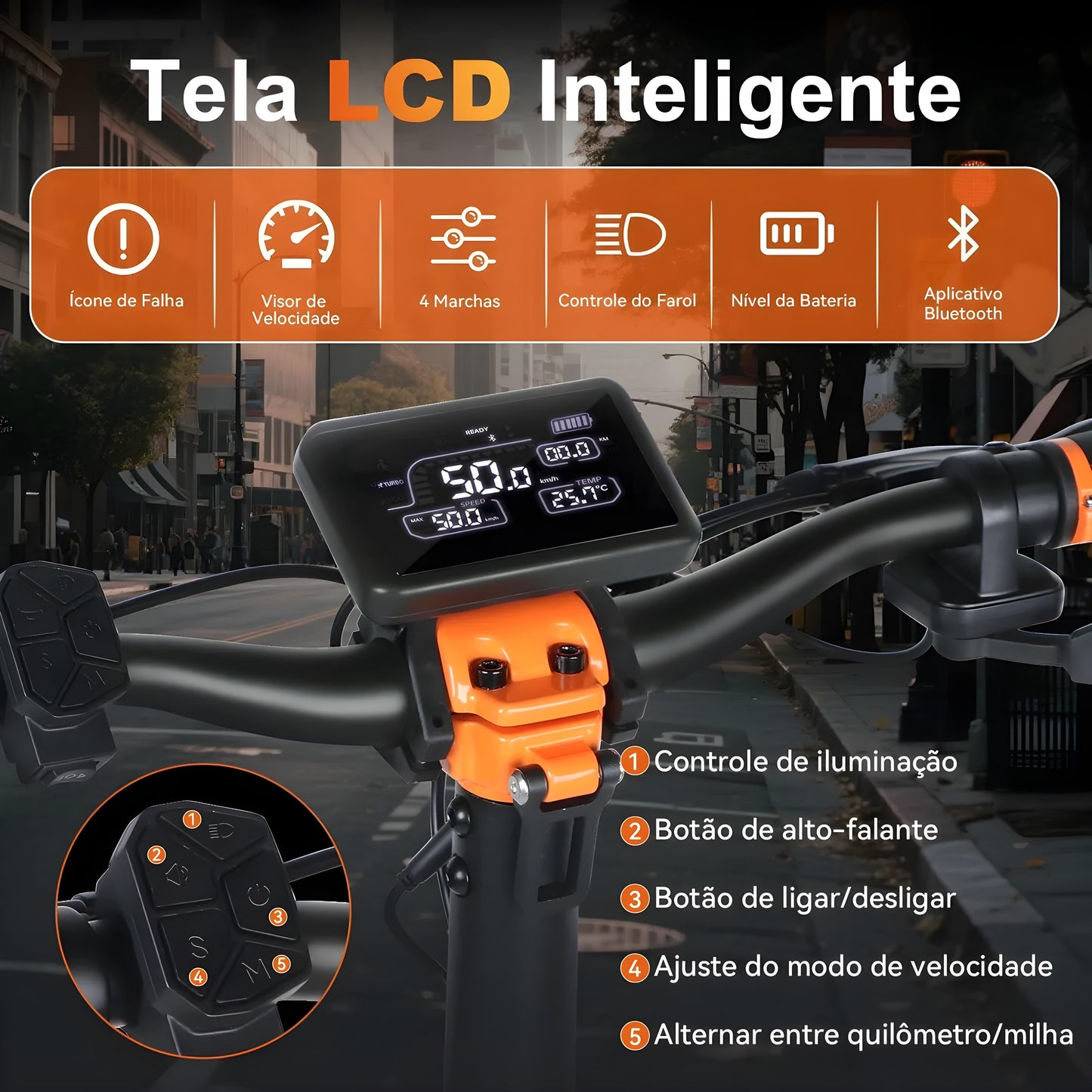 Honey Whale T8a - 950w Patinete Elétrico Scooter  55 Km/h 50km