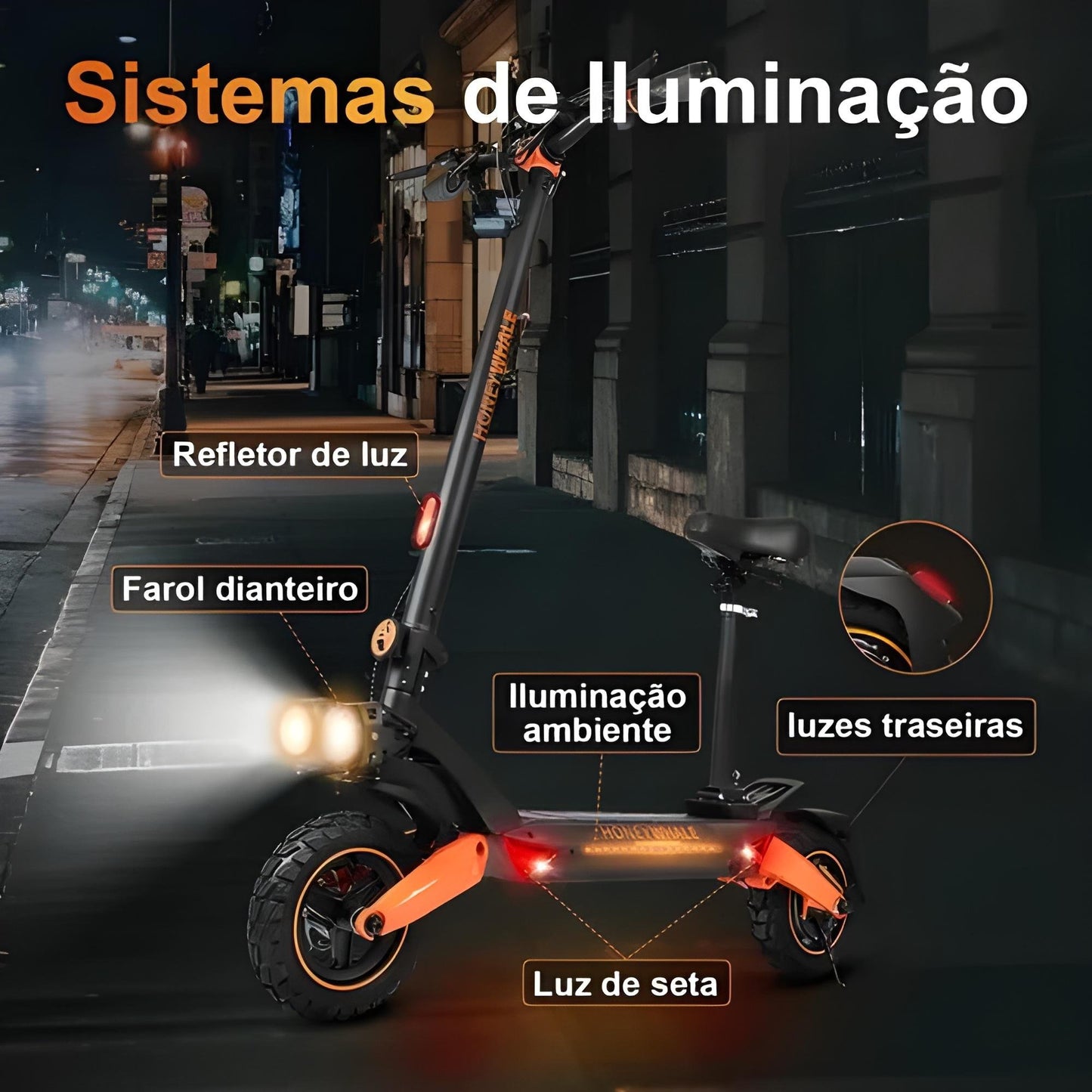 Honey Whale T8a - 950w Patinete Elétrico Scooter  55 Km/h 50km