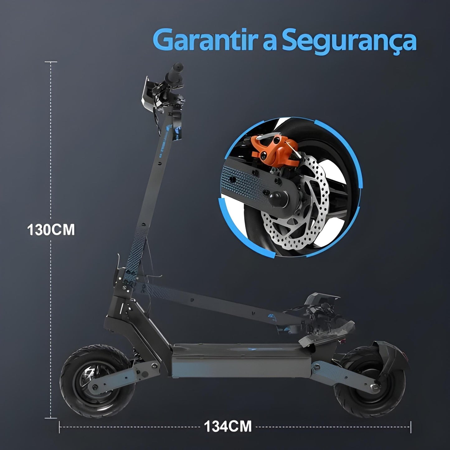 Honey Whale H4 Cinza - 2400w Patinete Elétrico Scooter 70km/h 20,8ah