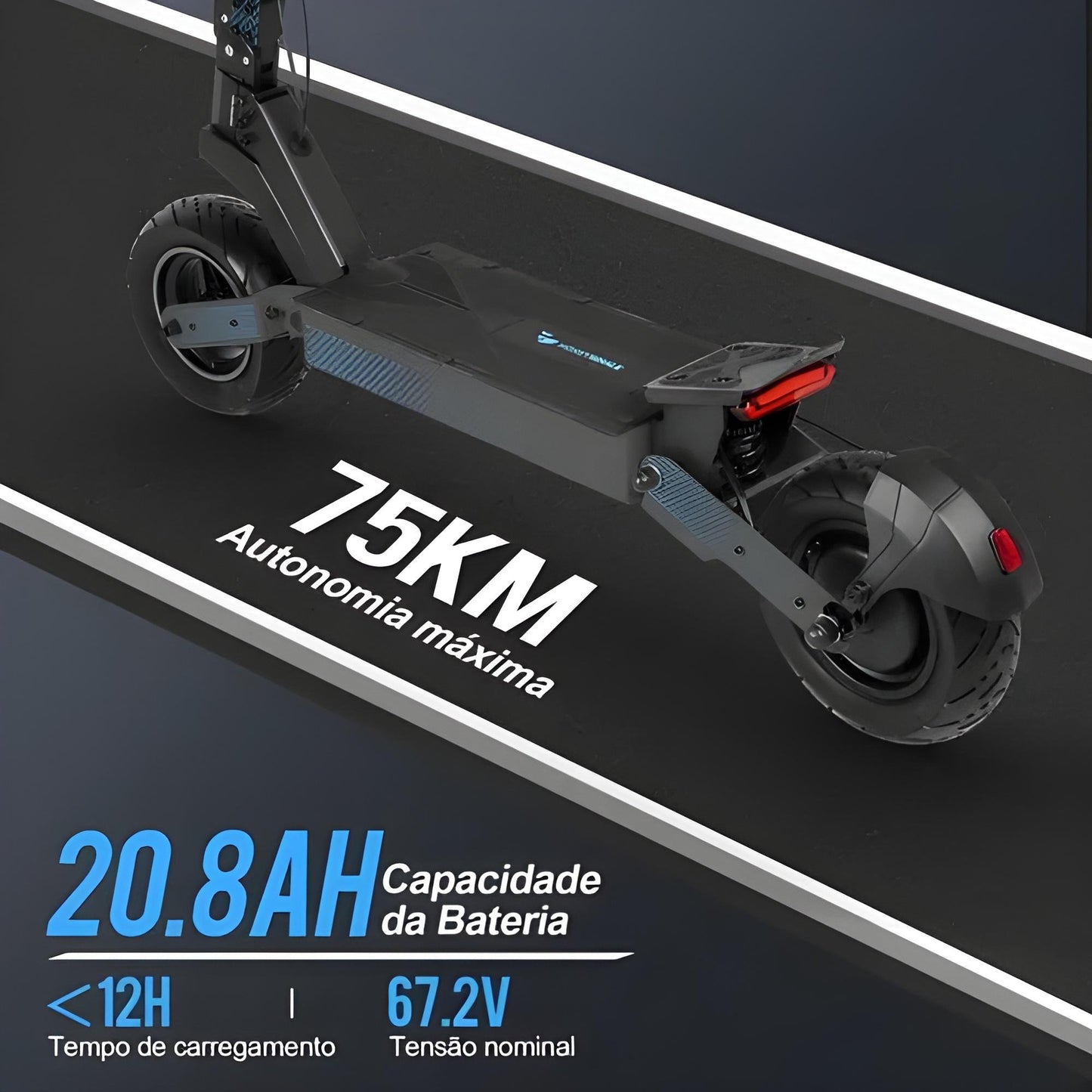 Honey Whale H4 Cinza - 2400w Patinete Elétrico Scooter 70km/h 20,8ah
