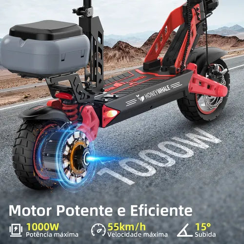 Honey Whale T4b-n - Patinete Elétrico Adulto 1000w 55km/h 50km