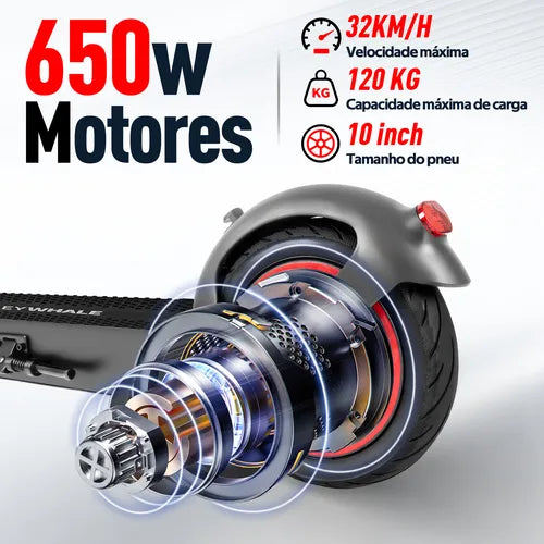 Honey Whale E9 MaxS 650w Patinete Elétrico Scooter 40km 15ah