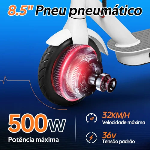 Honey Whale M2 Pro - branco - Patinete Elétrico Scooter 32km/h 500w 22km