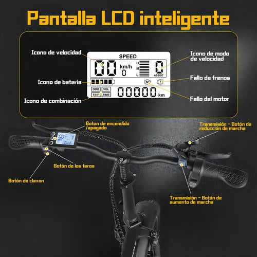 Honey Whale F6 Pro-s -Bicicleta de montanha elétrica para adultos, motor máximo de 900 w, velocidade máxima de 45 km/h, alcance elétrico puro máximo de 35 a 40 km (54,6 v, 10,4 ah), cor preta