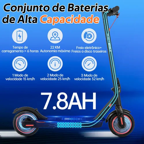 Honey Whale M2 Pro - preto - Patinete Elétrico Scooter 32km/h 500w 22km