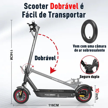 Honey Whale E9 MaxS 650w Patinete Elétrico Scooter 40km 15ah