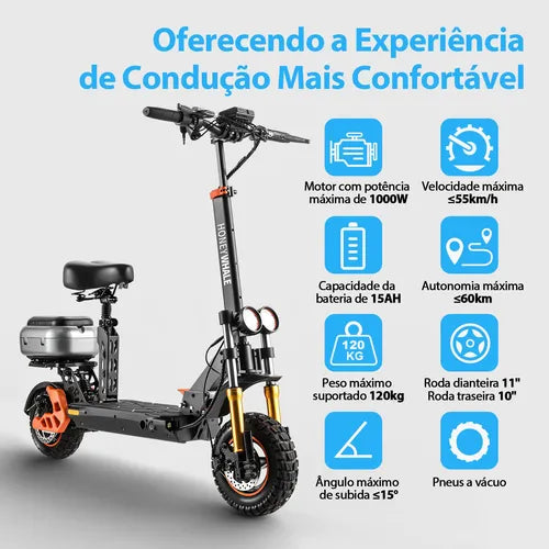 1000w Honeywhale H3 Patinete Elétrico Scooter 60km 55km/h