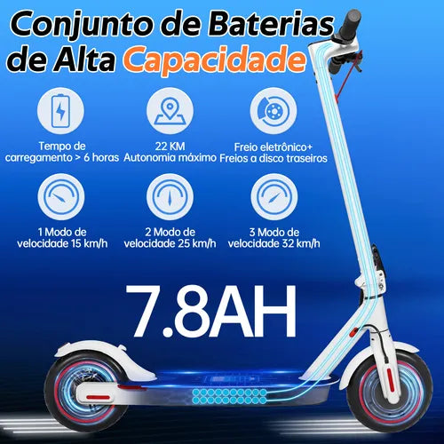 Honey Whale M2 Pro - branco - Patinete Elétrico Scooter 32km/h 500w 22km
