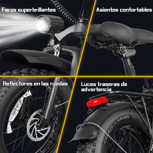 Honey Whale F6 Pro-s -Bicicleta de montanha elétrica para adultos, motor máximo de 900 w, velocidade máxima de 45 km/h, alcance elétrico puro máximo de 35 a 40 km (54,6 v, 10,4 ah), cor preta