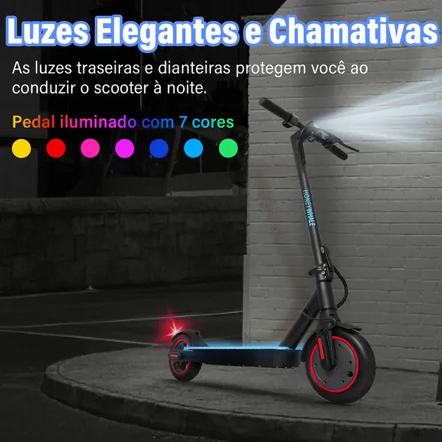 Honey Whale S2 - Preto - Patinete Elétrico Scooter 500w 30km/h 20km