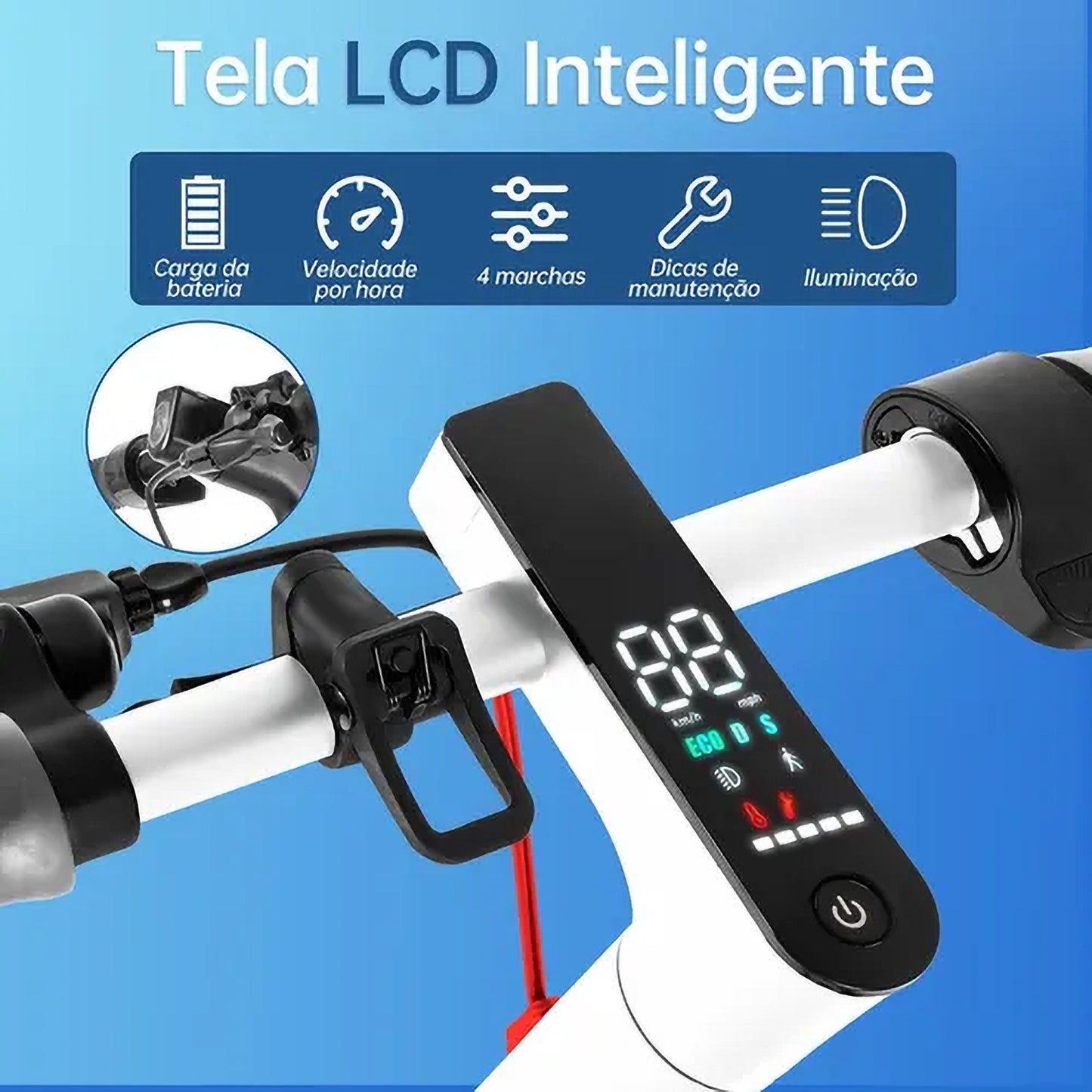Honey Whale S2 - Branco - Patinete Elétrico Scooter 500w 30km/h 20km