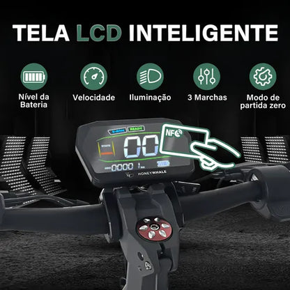 Honey Whale G2 PRO Patinete Elétrico Adulto, Scooter Eletrica Adulto com Motor de 1200W, 50km de Autonomia, 50KM/H Velocidade máxima, Honey Whale Patinete Juvenil Dobrável com Pneu a Vácuo