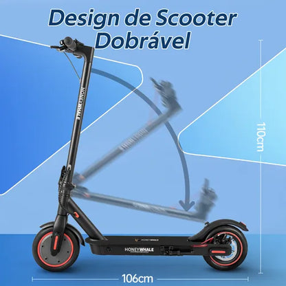 Honey Whale M2 Pro - preto - Patinete Elétrico Scooter 32km/h 500w 22km