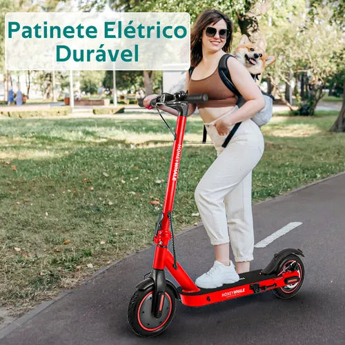 Honey Whale M2 Pro - vermelho - Patinete Elétrico Scooter 32km/h 500w 22km