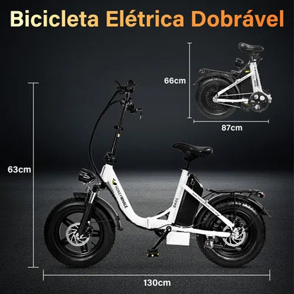 Honey Whale Bk05 - branca - Bicicleta Elétrica 500w 40km 38km/h