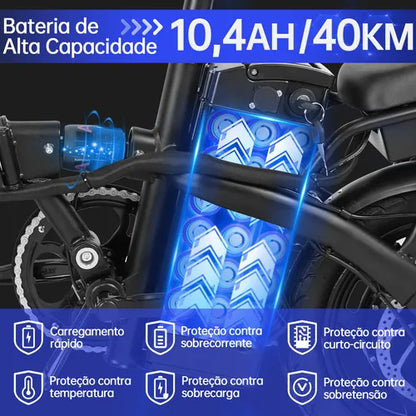 Honey Whale S6-s Bicicleta Elétrica 750w 40km 35km/h