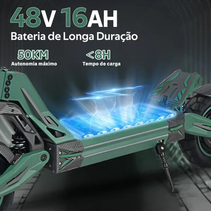 Honey Whale G2 PRO Patinete Elétrico Adulto, Scooter Eletrica Adulto com Motor de 1200W, 50km de Autonomia, 50KM/H Velocidade máxima, Honey Whale Patinete Juvenil Dobrável com Pneu a Vácuo