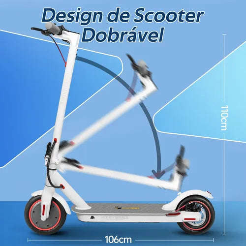 Honey Whale M2 Pro - branco - Patinete Elétrico Scooter 32km/h 500w 22km