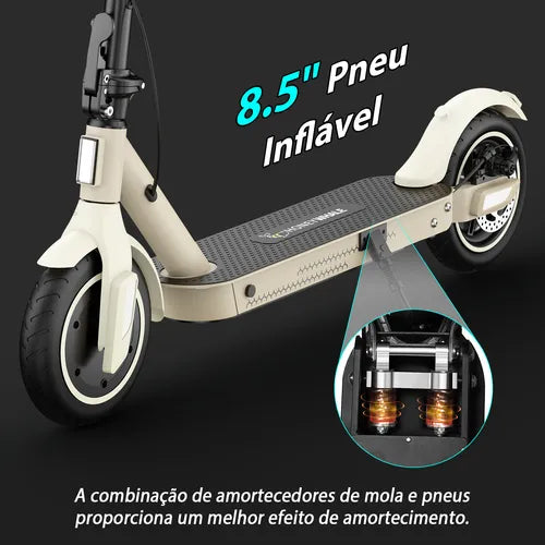 Honey Whale E9t - branco - Patinete Elétrico Scooter 500w 32km/h 22km