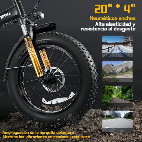 Honey Whale F6 Pro-s -Bicicleta de montanha elétrica para adultos, motor máximo de 900 w, velocidade máxima de 45 km/h, alcance elétrico puro máximo de 35 a 40 km (54,6 v, 10,4 ah), cor preta