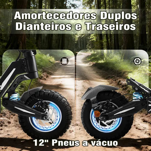 Honeywhale G3 Pro Preto - Patinete Elétrico Scooter 1640w 56km