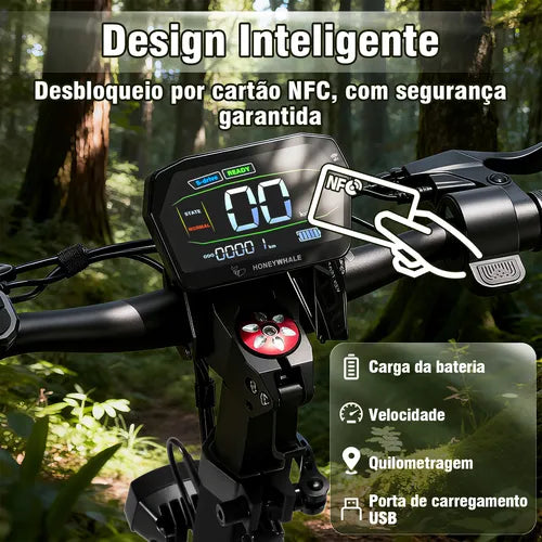 Honeywhale G3 Pro Preto - Patinete Elétrico Scooter 1640w 56km