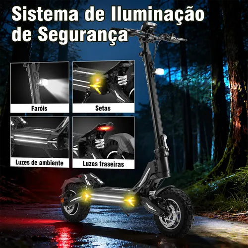 Honeywhale G3 Pro Preto - Patinete Elétrico Scooter 1640w 56km