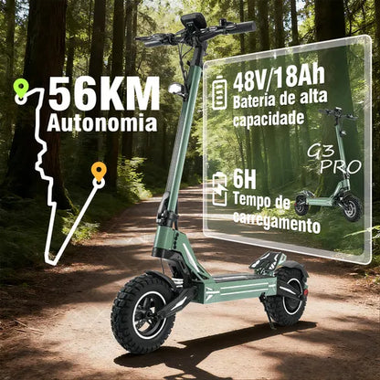 Honeywhale G3 Pro Verde - Patinete Elétrico Scooter 1640w 56km