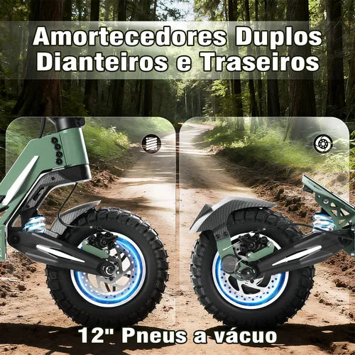 Honeywhale G3 Pro Verde - Patinete Elétrico Scooter 1640w 56km