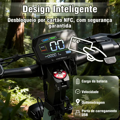 Honeywhale G3 Pro Verde - Patinete Elétrico Scooter 1640w 56km