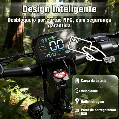 Honeywhale G3 Pro Verde - Patinete Elétrico Scooter 1640w 56km