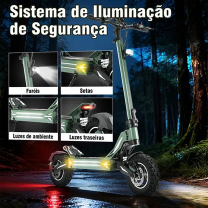 Honeywhale G3 Pro Verde - Patinete Elétrico Scooter 1640w 56km