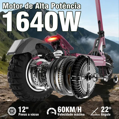 Honeywhale G3 Pro Vermelho - Patinete Elétrico Scooter 1640w 56km