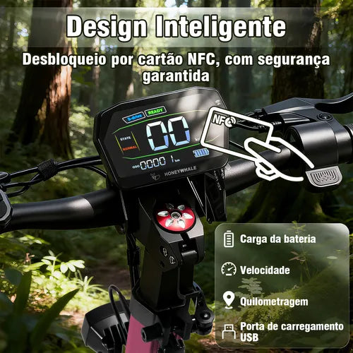 Honeywhale G3 Pro Vermelho - Patinete Elétrico Scooter 1640w 56km