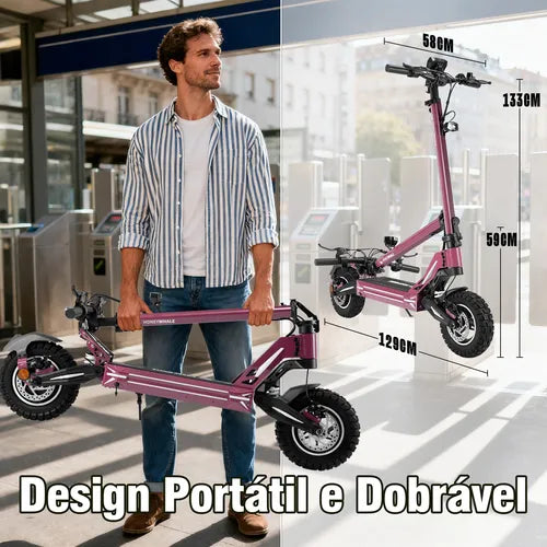 Honeywhale G3 Pro Vermelho - Patinete Elétrico Scooter 1640w 56km