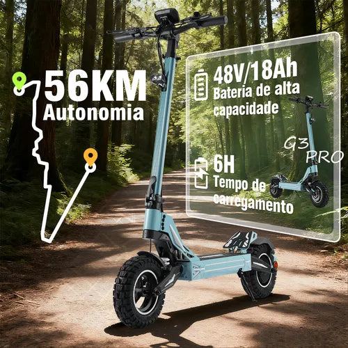 Honeywhale G3 Pro Azul -  Patinete Elétrico Scooter 1640w 56km