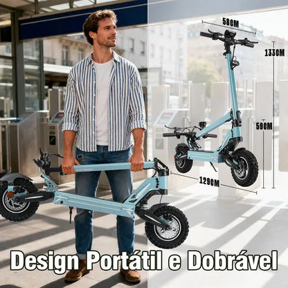Honeywhale G3 Pro Azul -  Patinete Elétrico Scooter 1640w 56km