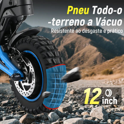 Honeywhale G4 Max Patinete Eletrico Adulto, 1640w*2-72km/h-70km-150kg, Scooter Eletrica Motor-velocidade-autonomia-carga, Patinete Juvenil Dobrável Com Cartão Nfc, Honey Whale Preto-azul