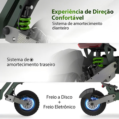 Honey Whale H2 Dual - 1200w*2 dual Patinete Elétrico Scooter 65km